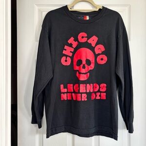Chicago 'Legends Never Die' Red Skull Graphic Long Sleeve Tee